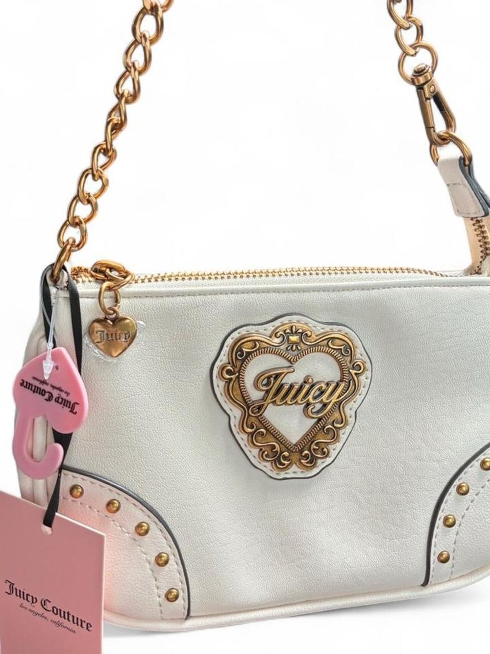 NWT Juicy Couture White Y2K Chain Shoulder Bag